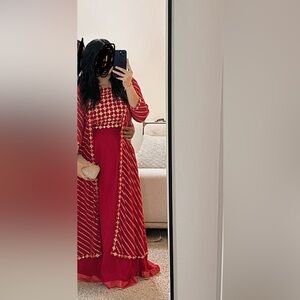 Skirt ghagra with blouse and coat. Mirror work - bright pink - Pakistan Indian